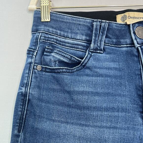 Democracy Womens Ab Technology Medium Wash Denim Raw Hem Skinny Jeans Size 6‎ - Picture 5 of 13